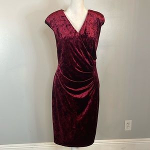 [BLACK LABEL By Evan Picone] Merlot Velvet Dress - Size 10